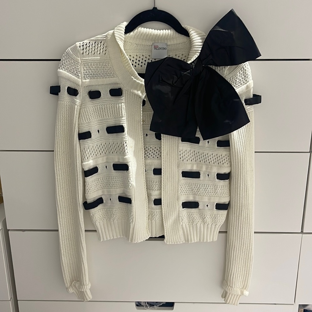 Valentino White Knit Caridgan